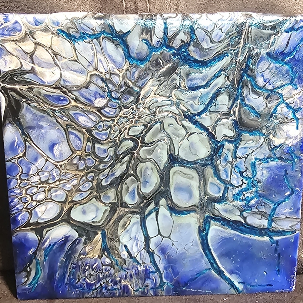 4.25" handpainted ceramic tile